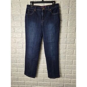 Gloria Vanderbilt Amanda Jeans Womens 8 Short Blue High Rise Straight Stretch